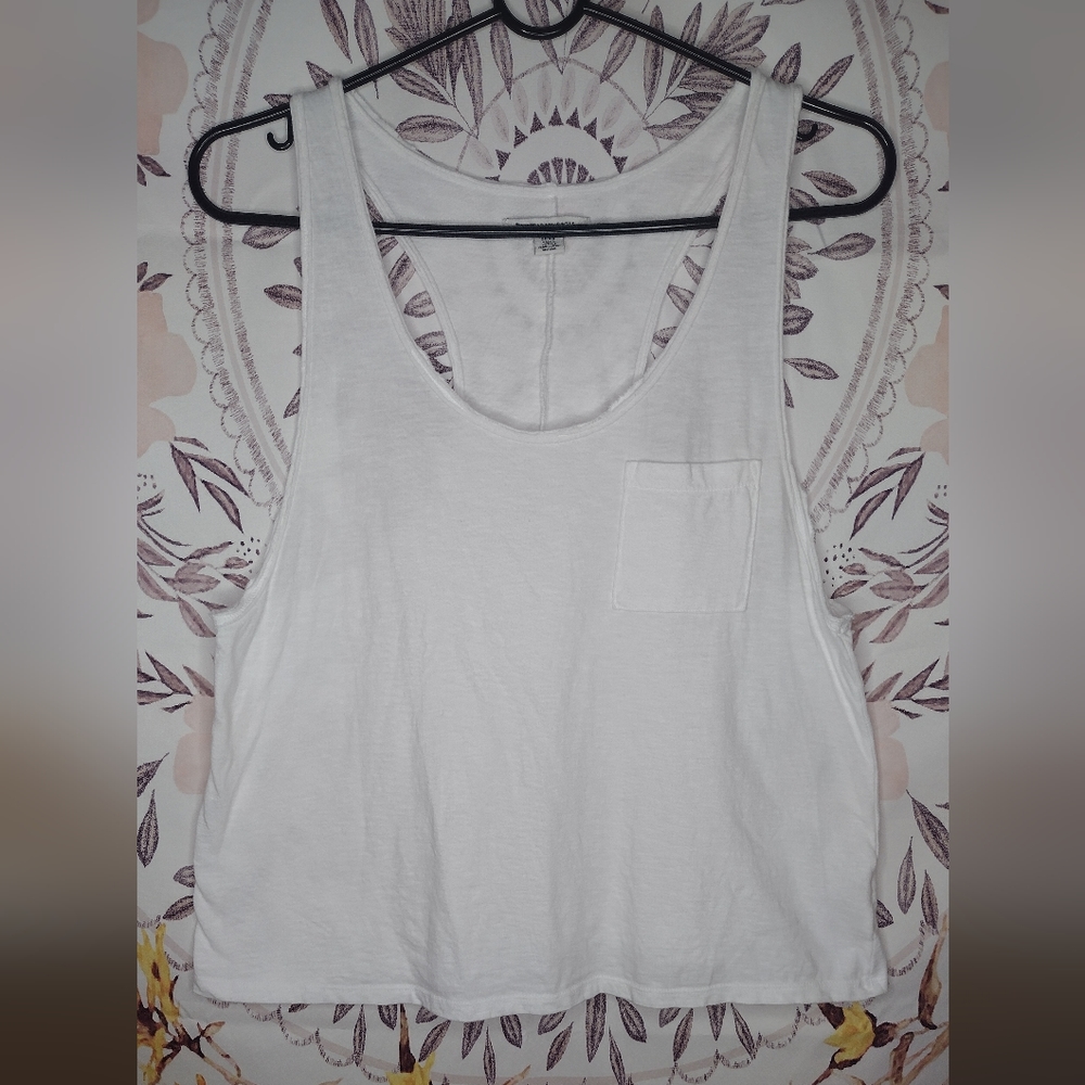 American Eagle Outfitters Cropped Racerback Tank Top